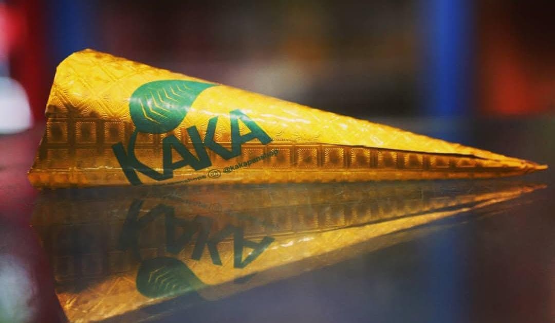 Kaka Meetha Paan wrapped in the golden Kaka cone